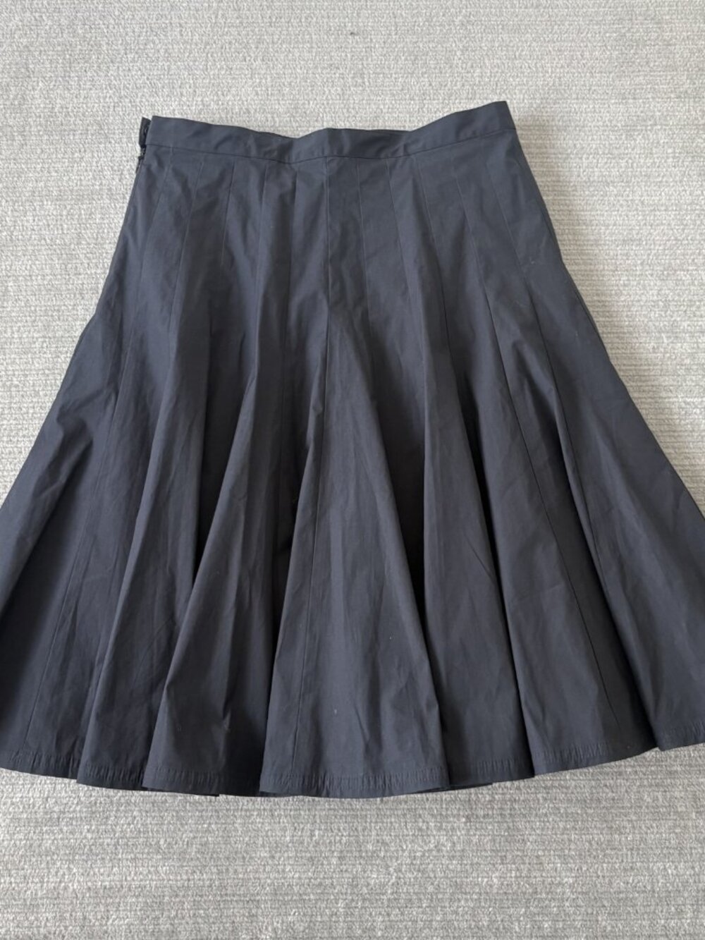 black cotton Marc Jacobs pleated A-line skirt